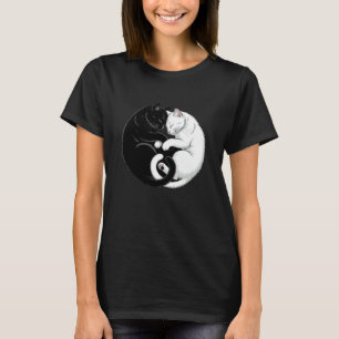 Yin and Yang Pet Cat Black White Cats T-Shirt
