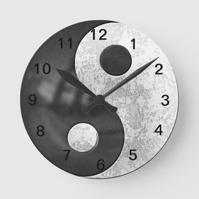 Yin and Yang Round Clock (Front)
