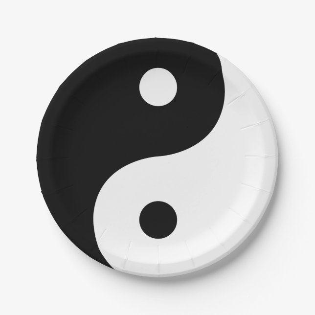 Yin and Yang Sides Paper Plate (Front)