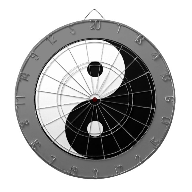 Yin and Yang Symbol (Chinese Taoist Taijitu) Dartboard (Front)