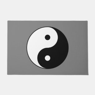 Yin and Yang Symbol (Chinese Taoist Taijitu) Doormat