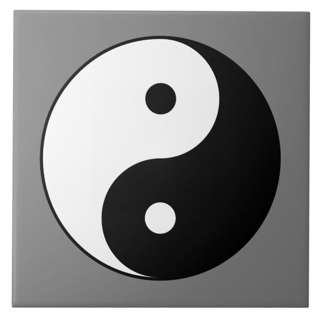 Yin and Yang Symbol (Chinese Taoist Taijitu) Tile (Front)