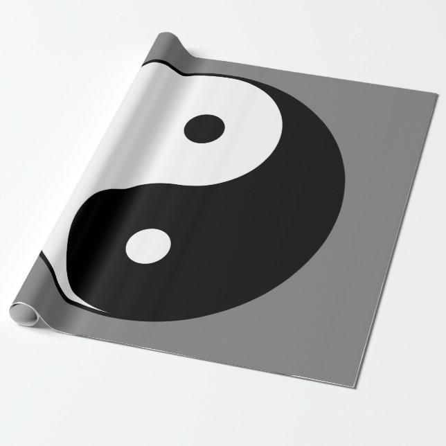 Yin and Yang Symbol (Chinese Taoist Taijitu) Wrapping Paper (Unrolled)