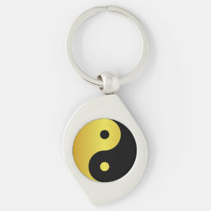 Yin and Yang symbol Gold asian philosophy zen Key Ring