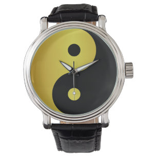 Yin and Yang symbol   Gold asian philosophy zen Watch