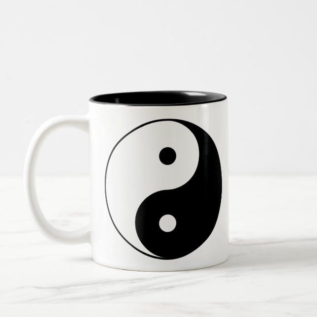 YIN AND YANG Symbol Two-Tone Coffee Mug (Left)
