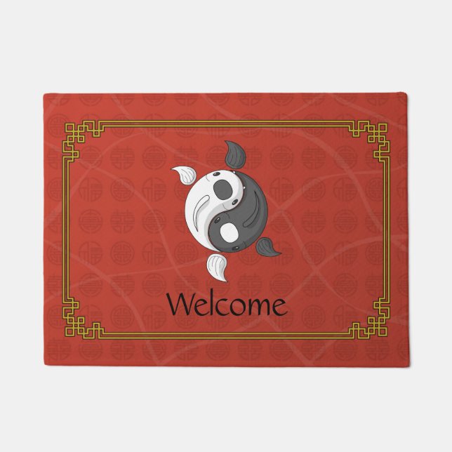 Yin and Yang the Koi Doormat (Front)