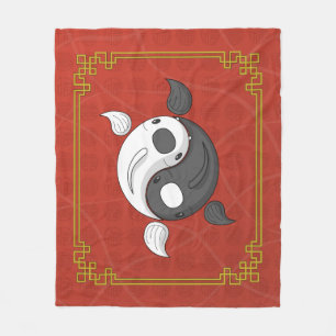 Yin and Yang the Koi Fleece Blanket