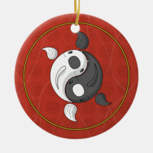 Yin and Yang the Koi Ornament