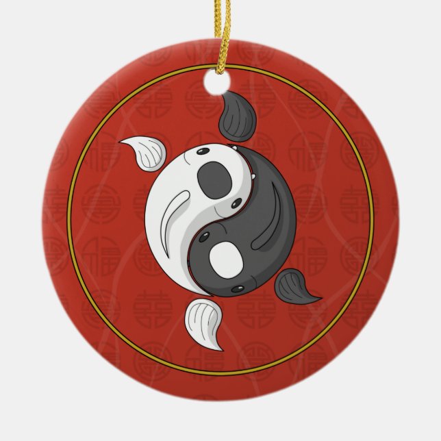 Yin and Yang the Koi Ornament (Front)