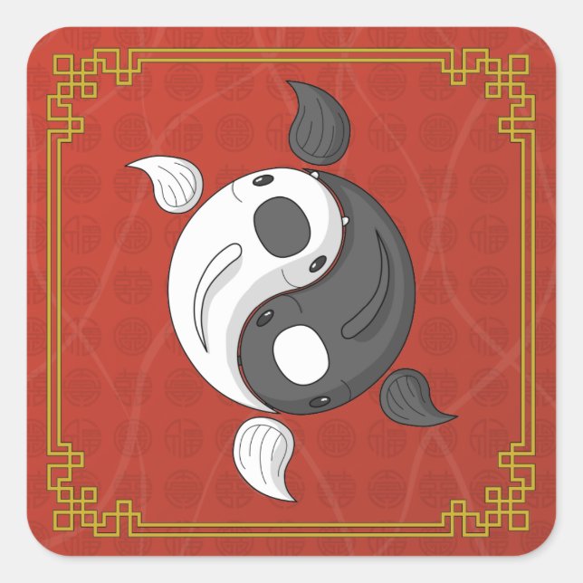 Yin and Yang the Koi Sticker (Front)