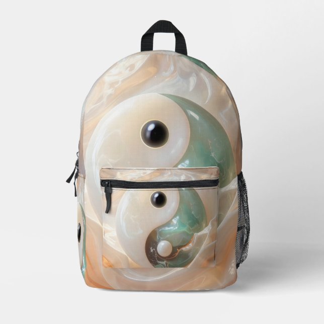 YIN AND YANG - Yijing Printed Backpack (Front)