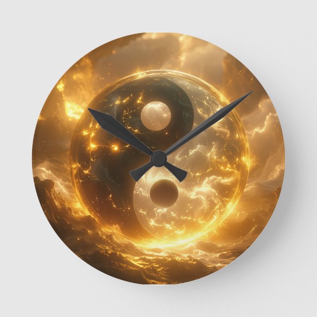 YIN AND YANG - Yijing - Round Clock (Front)