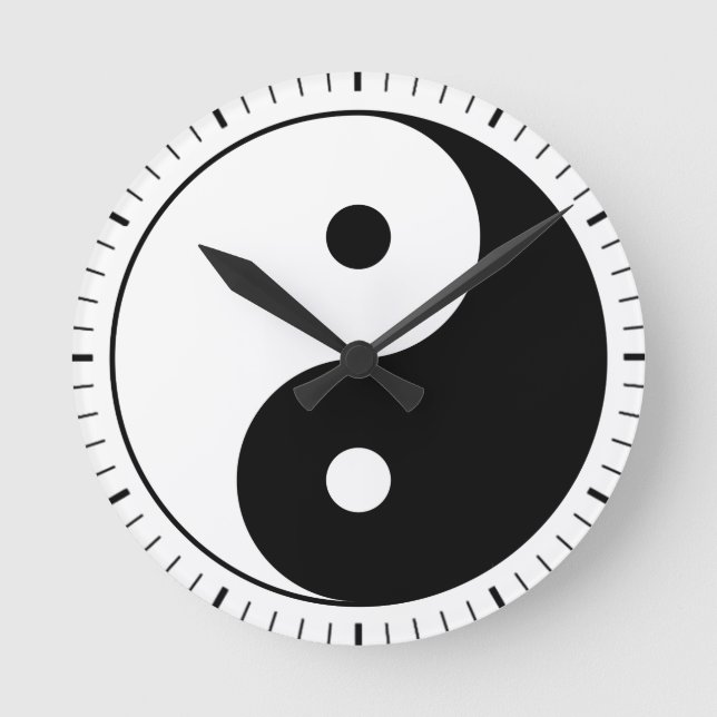 Yin and yang (yin-yang, yin yang) - Taoist Symbol Round Clock (Front)