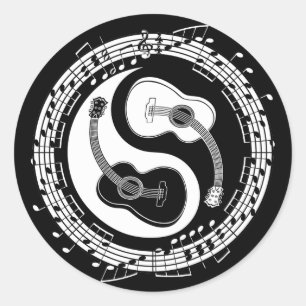 Yin Guit Notation Classic Round Sticker