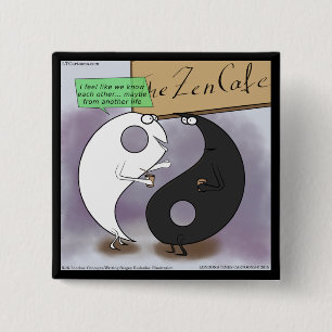 Yin Meets Yang Zen Funny 15 Cm Square Badge