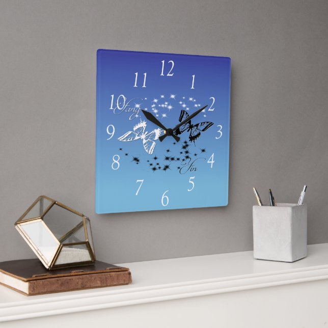 Yin n Yang Square Wall Clock (Office)