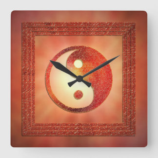 Yin und Yang Square Wall Clock