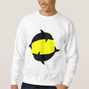 yin yand cute dolphins on sun sweatshirt