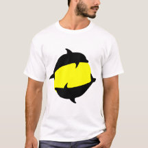 yin yand cute dolphins on sun