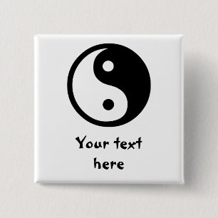 Yin Yang 15 Cm Square Badge