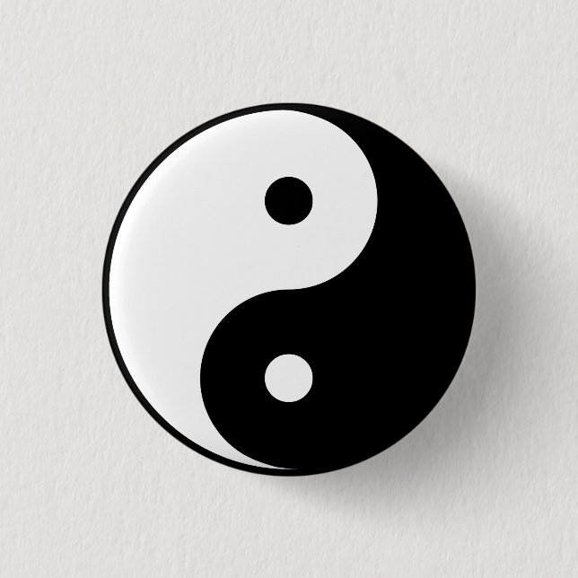 "YIN YANG" 3 CM ROUND BADGE (Front)