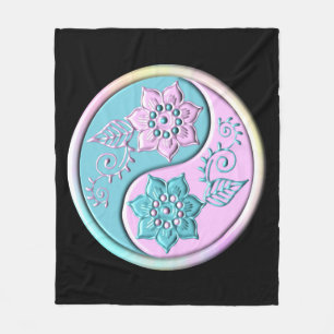 Yin Yang 3 Fleece Blanket