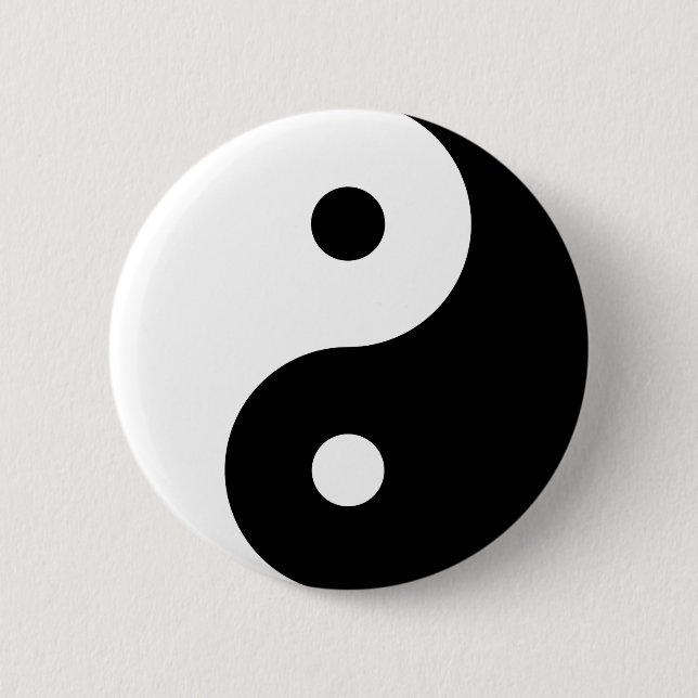 Yin Yang 6 Cm Round Badge (Front)