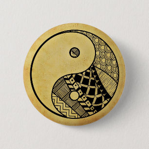 Yin yang 6 cm round badge