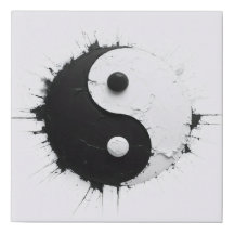 Yin Yang: Abstract Balance – Textured Splatter Art