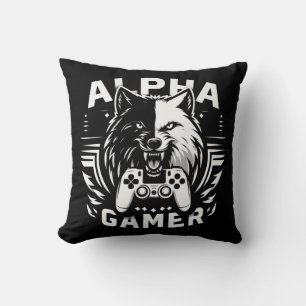 Yin Yang Alpha Gamer Wolf Cushion
