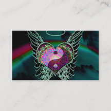 Yin Yang, Angel Wings and Heart