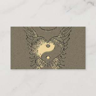 Yin Yang, Angel Wings and Heart Business Card