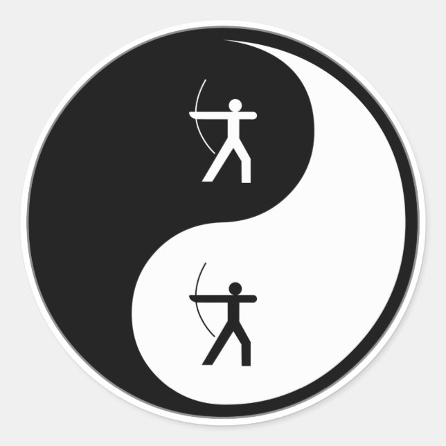 Yin Yang Archery Classic Round Sticker (Front)