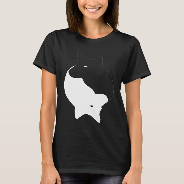 Yin Yang Australian Cattle Dog Heeler Symbol Zen T-Shirt (Front)