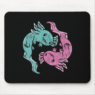 Yin Yang Axolotls - Cute Mexican Salamander Medita Mouse Mat