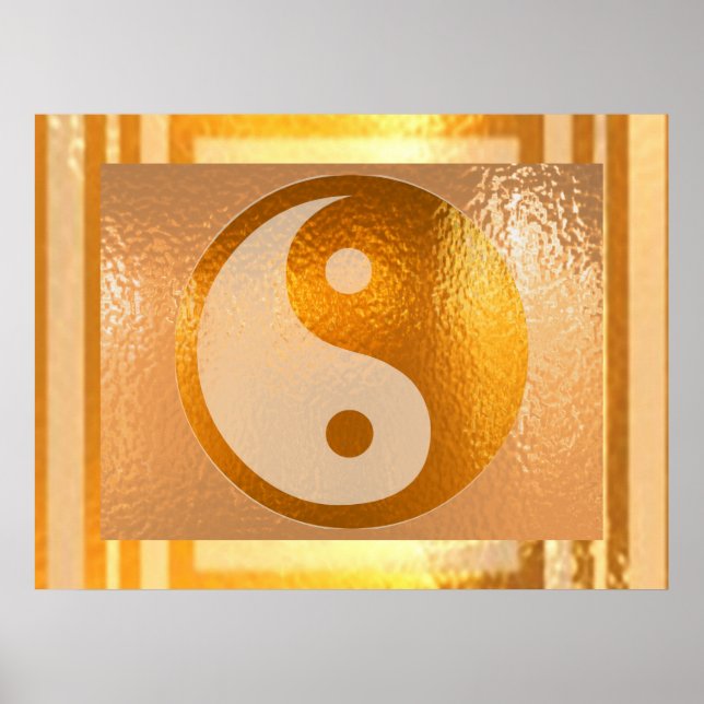YIN YANG Balance: Broad Golden Border Poster (Front)