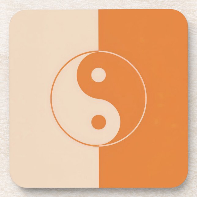 Yin Yang Balance Plastic Coaster Set (Front)