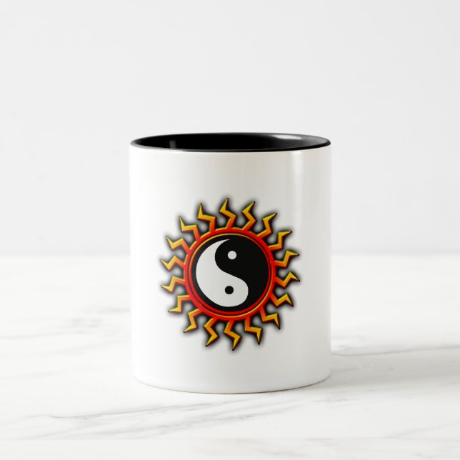 Yin Yang Balanced Sun Two-Tone Coffee Mug (Center)