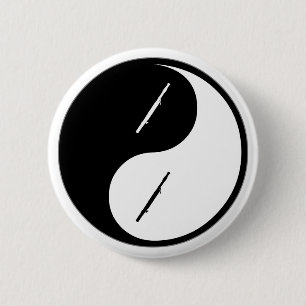 Yin Yang Bassoon 6 Cm Round Badge