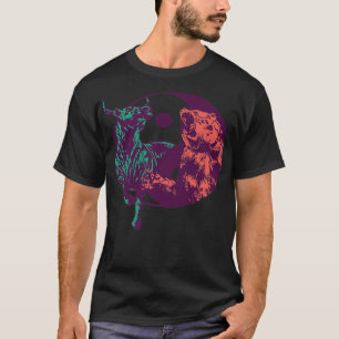 Yin Yang bear bull stock trading Premium 2100  T-Shirt