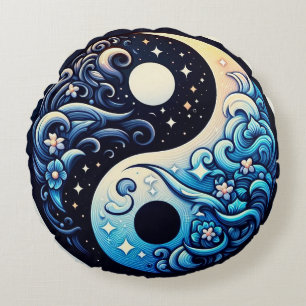 Yin Yang Beautiful design Round Cushion