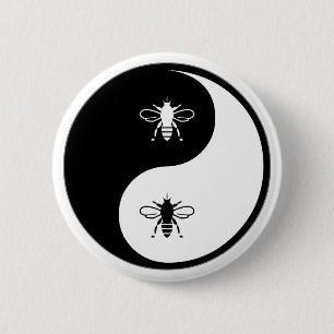 Yin Yang Bee 6 Cm Round Badge