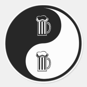 Yin Yang Beer Classic Round Sticker