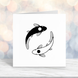 Yin Yang Black and White Fish Self-inking Stamp