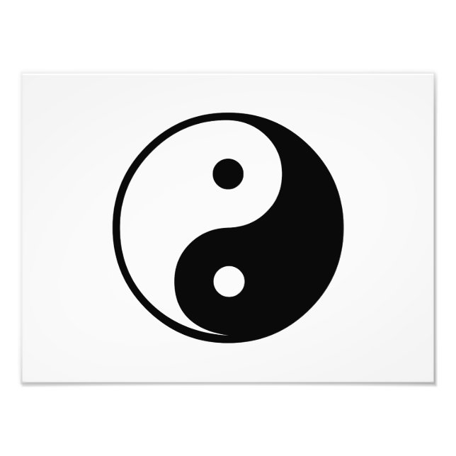 Yin Yang Black and White Illustration Template Photo Print (Front)