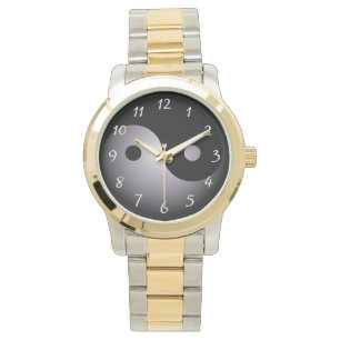 Yin yang black and white watch