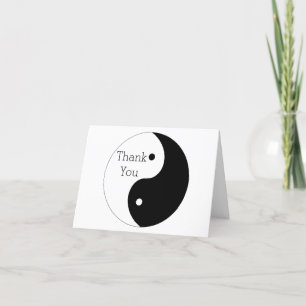 Yin Yang Black And White Wedding Thank You Card