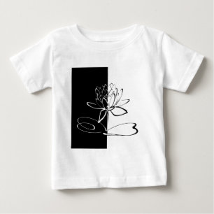 Yin Yang Black White Lotus Blossom Baby T-Shirt