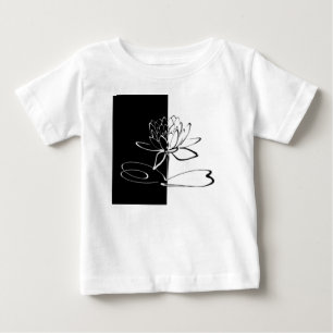 Yin Yang Black White Lotus Blossom Baby T-Shirt